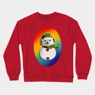 Pride Rainbow Snowman Holiday Winter Outdoor Fun Crewneck Sweatshirt